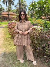 Imported fabric loose a line co-ord set (Leaf)